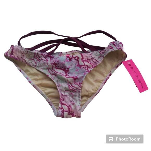 Betsey Johnson - Swimsuit Bottoms 100779MDG Reptile Print Size Small - Picture 2 of 8